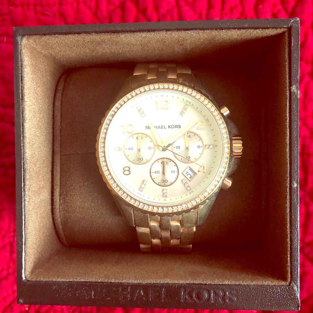 MK rose gold watch